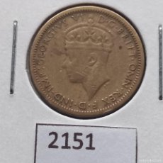 Monedas antiguas de África: ÁFRICA OCCIDENTAL BRITÁNICA 6 PENIQUES 1945