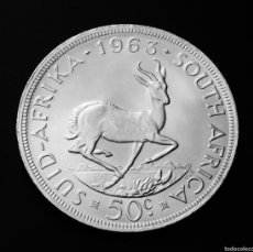 Monedas antiguas de África: SUDAFRICA 50 CENTS 1963. PLATA. EXCELENTE