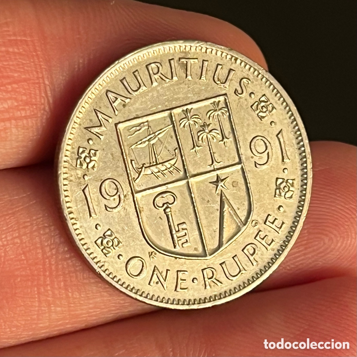 Monedas antiguas de &Aacute;frica: 1 rupia 1991 Mauricio - Foto 2