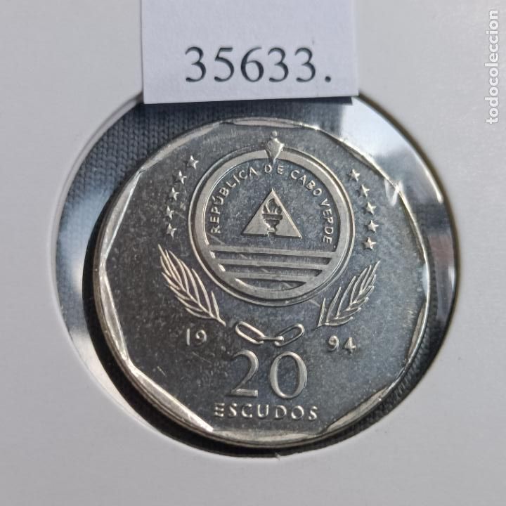 Monedas antiguas de &Aacute;frica: Cabo Verde 20 escudos 1994 - Foto 2