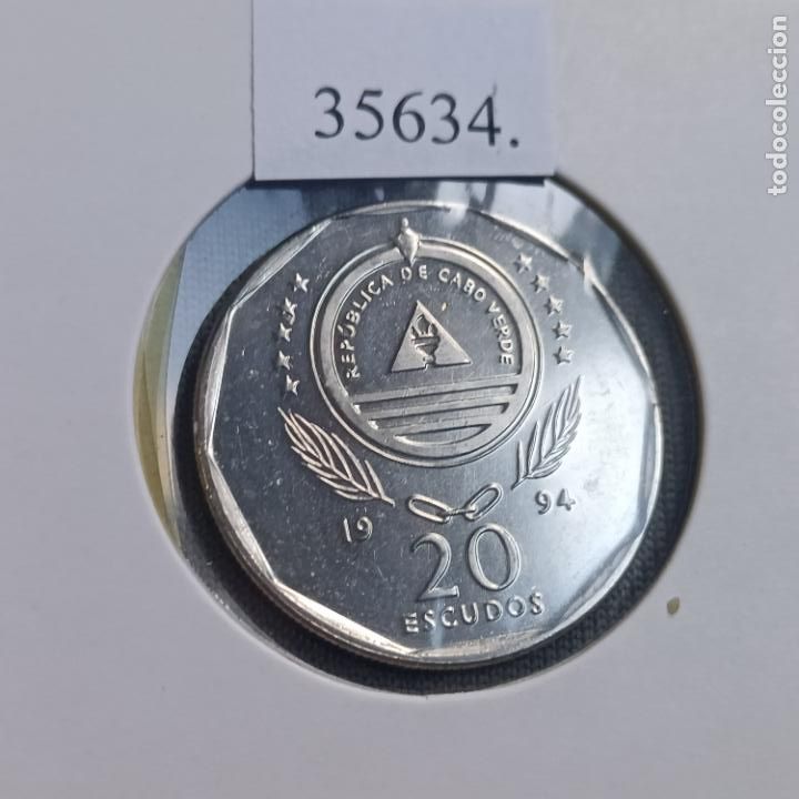 Monedas antiguas de &Aacute;frica: Cabo Verde 20 escudos 1994 - Foto 2