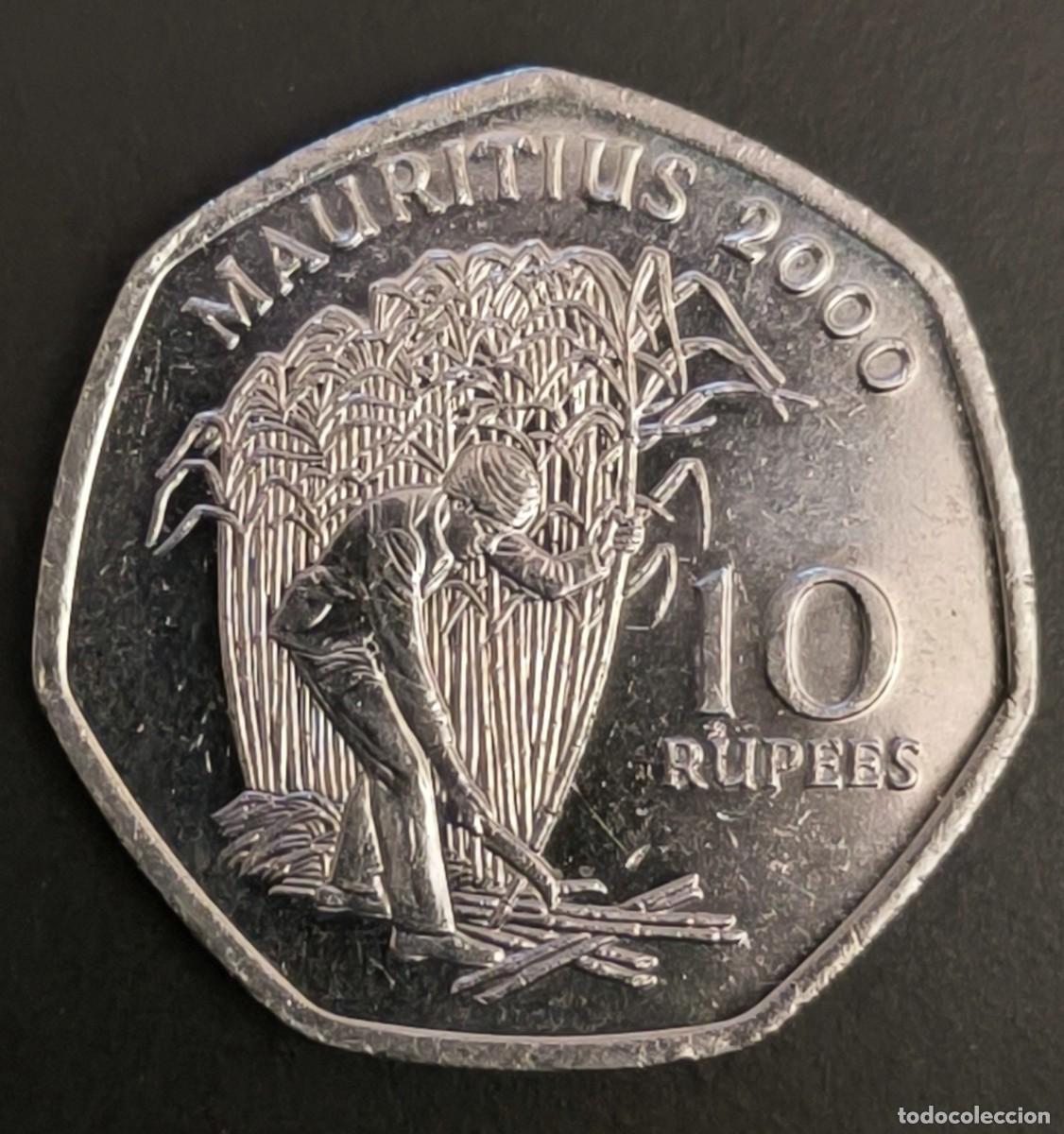 Monedas antiguas de &Aacute;frica: Mauricio 10 rupias, 2000 - Foto 1