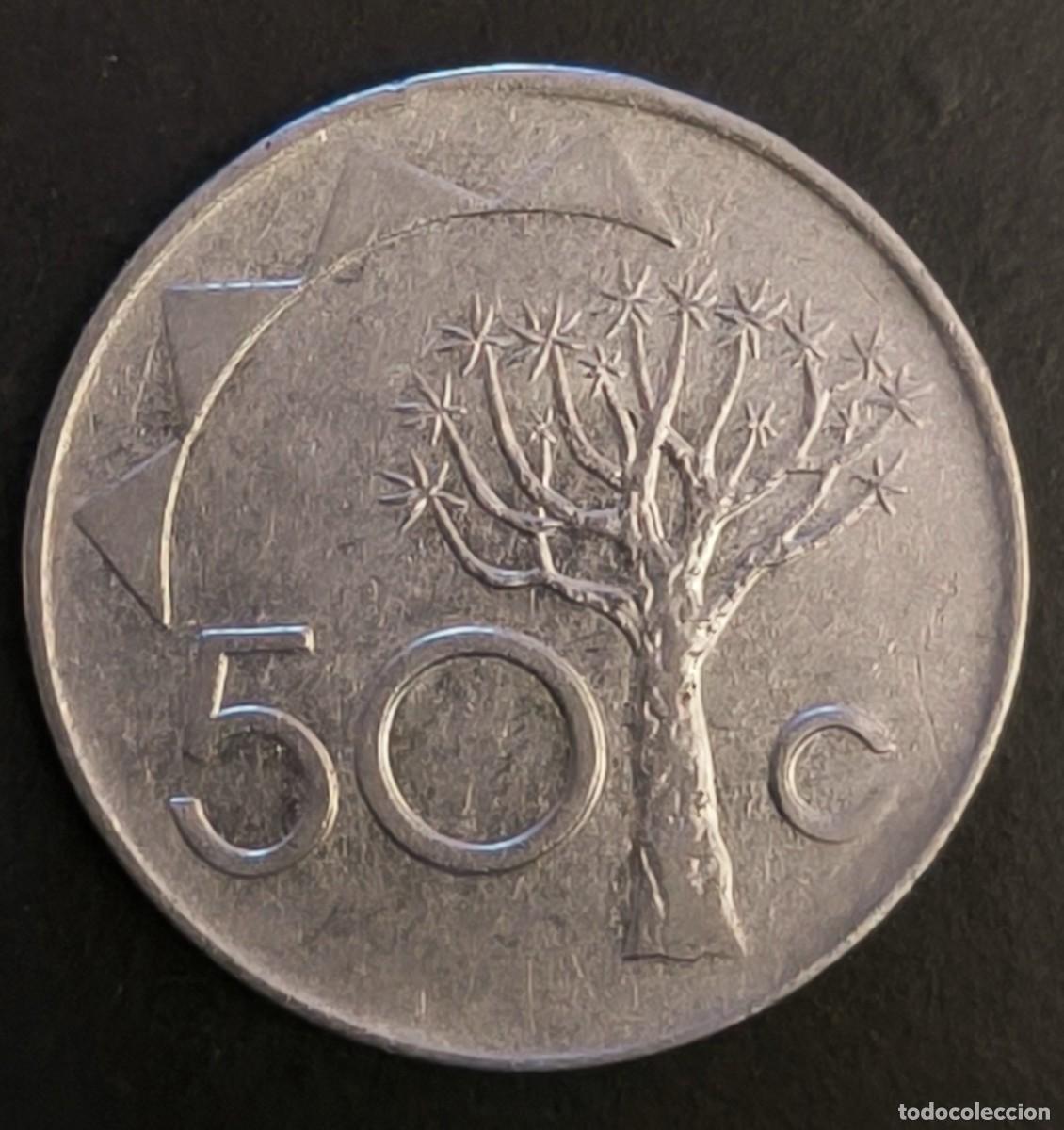 Monedas antiguas de &Aacute;frica: Namibia 50 centavos, 1993 - Foto 2