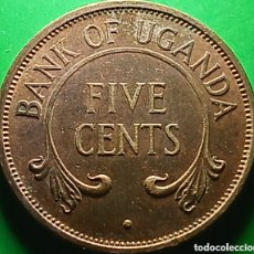 Monedas antiguas de África: UGANDA FIVE CENTS 1966 BRONCE KM#1