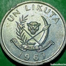 Monedas antiguas de África: CONGO UN LIKUTA 1967 ALUMINIO KM#8