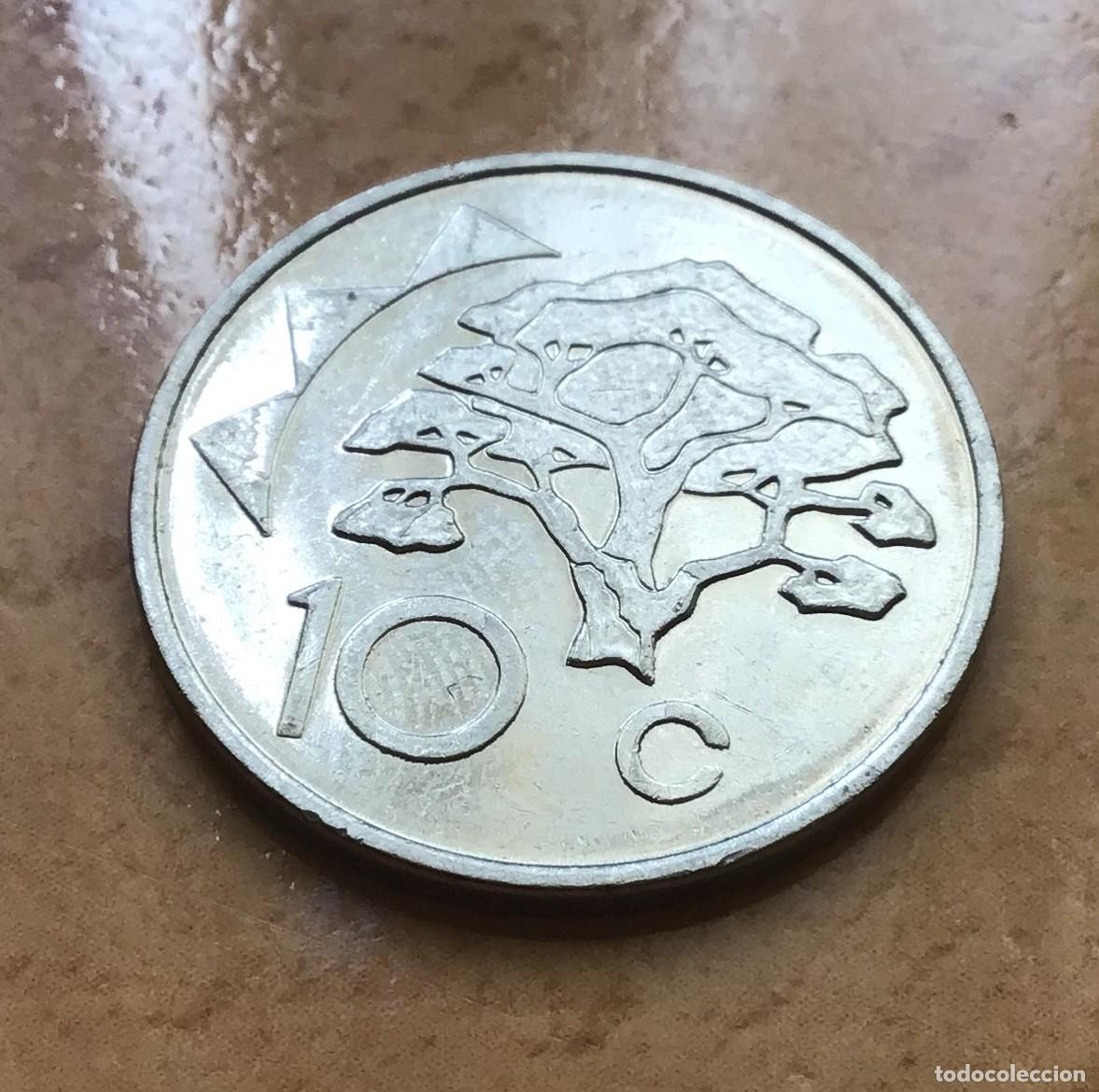 Monedas antiguas de &Aacute;frica: 10 centavos de Namibia. A&ntilde;o 1993 - Foto 1