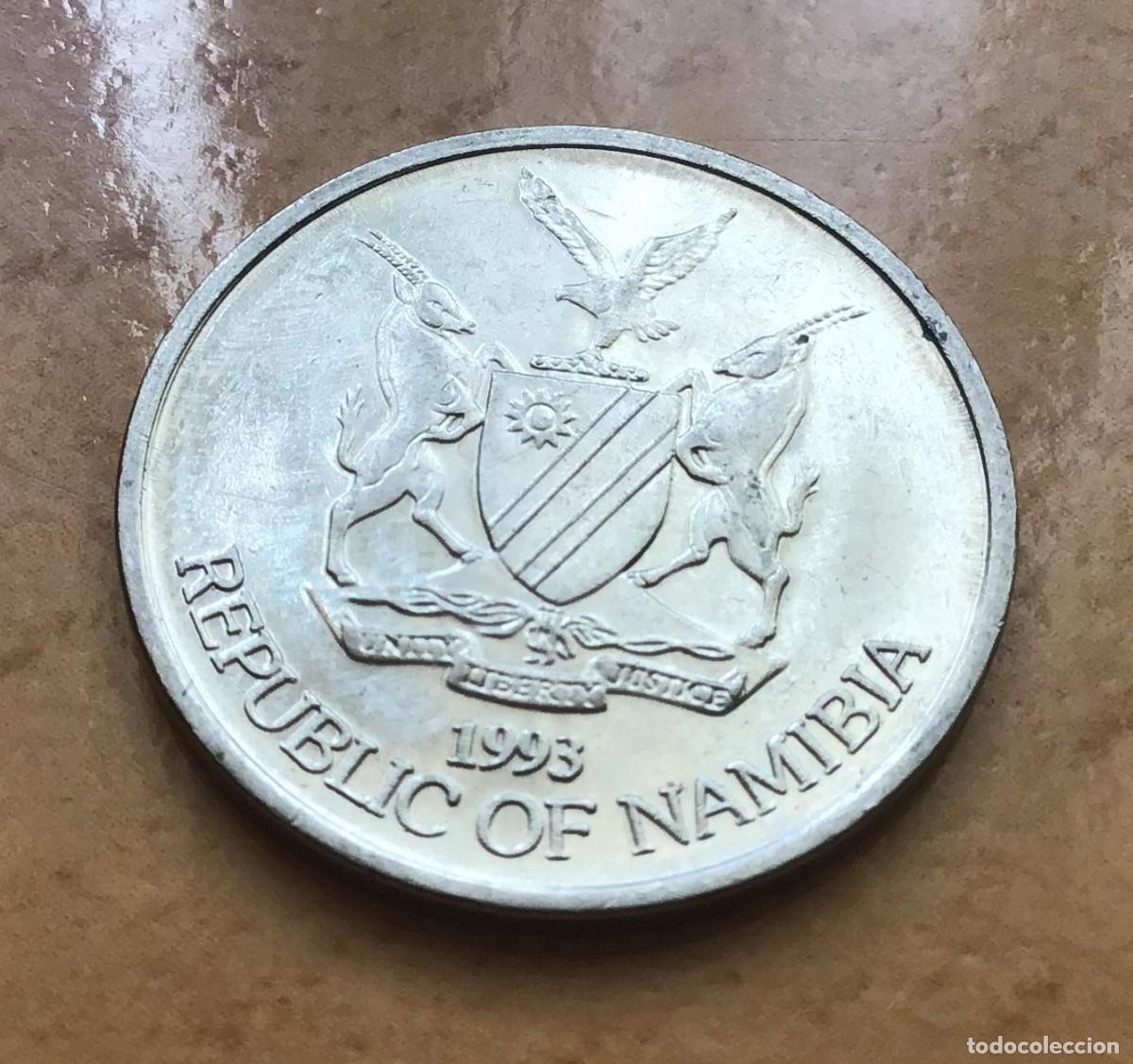 Monedas antiguas de &Aacute;frica: 10 centavos de Namibia. A&ntilde;o 1993 - Foto 2