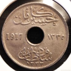 Monedas antiguas de África: EGIPTO (1916-1921) - 5 MILLIEMES AH1335-1917 H - SULTAN HUSSEIN KAMEL - A - 4,60 GR. CUPRONIQUEL
