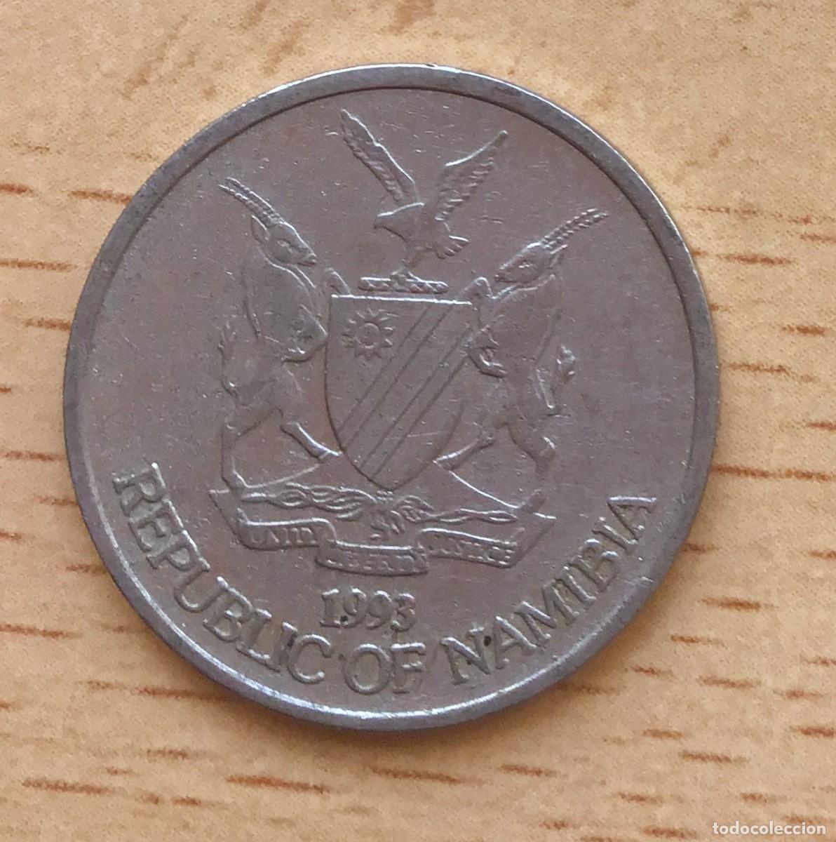 Monedas antiguas de &Aacute;frica: 10 centavos de Namibia. A&ntilde;o 1993 - Foto 2