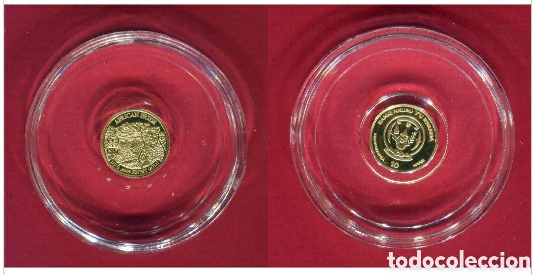 Monedas antiguas de &Aacute;frica: Oro 10 francos Rwanda PROOF - Foto 1