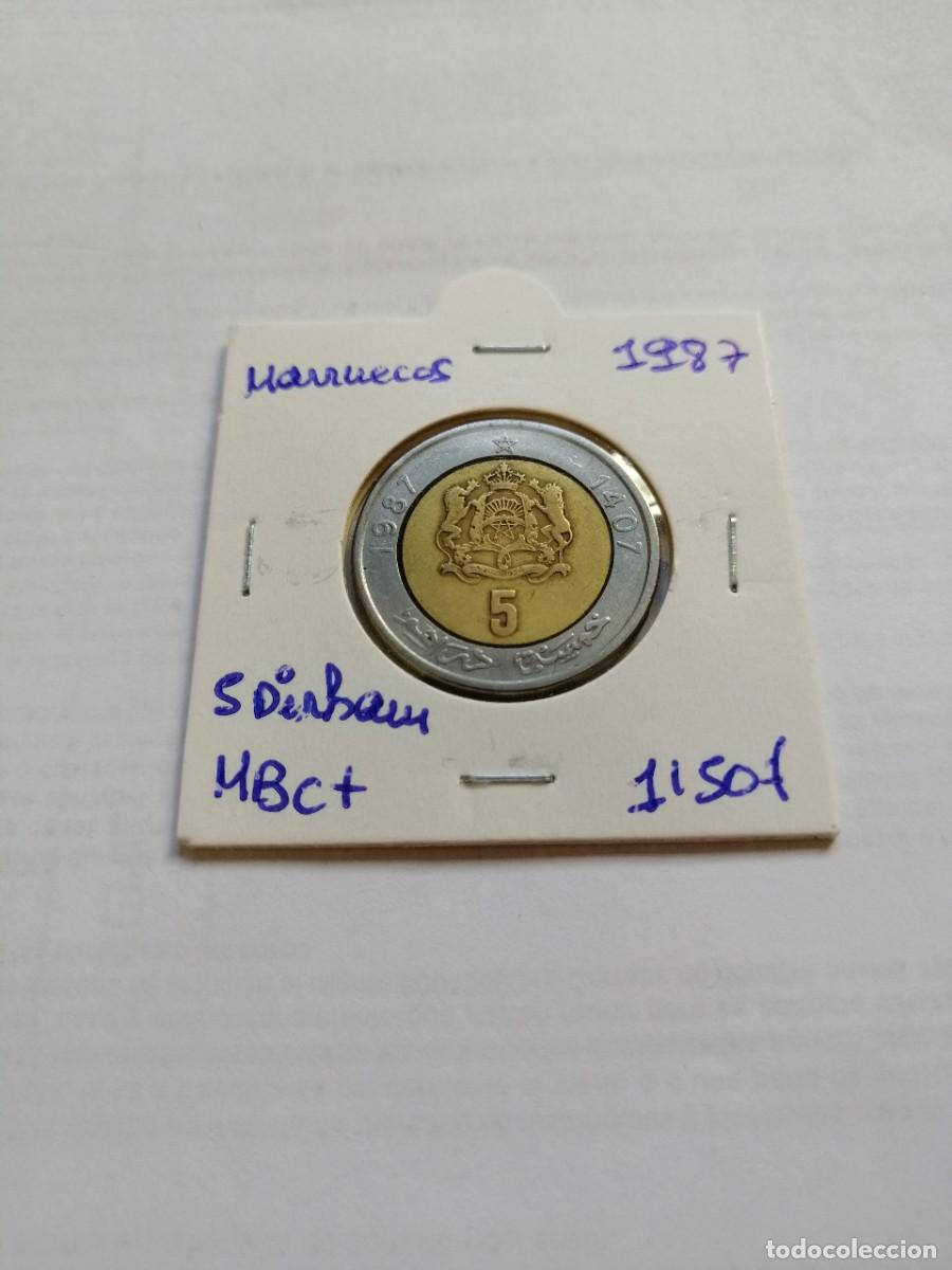 Monedas antiguas de &Aacute;frica: Marruecos 5 Dirham 1987 - Foto 1