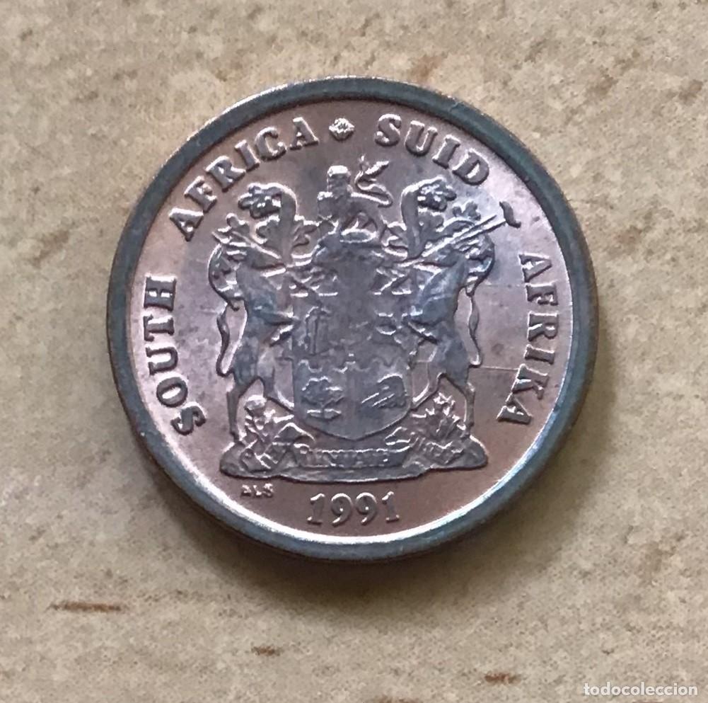 Monedas antiguas de &Aacute;frica: 1 centavo de Sud&aacute;frica. A&ntilde;o 1991