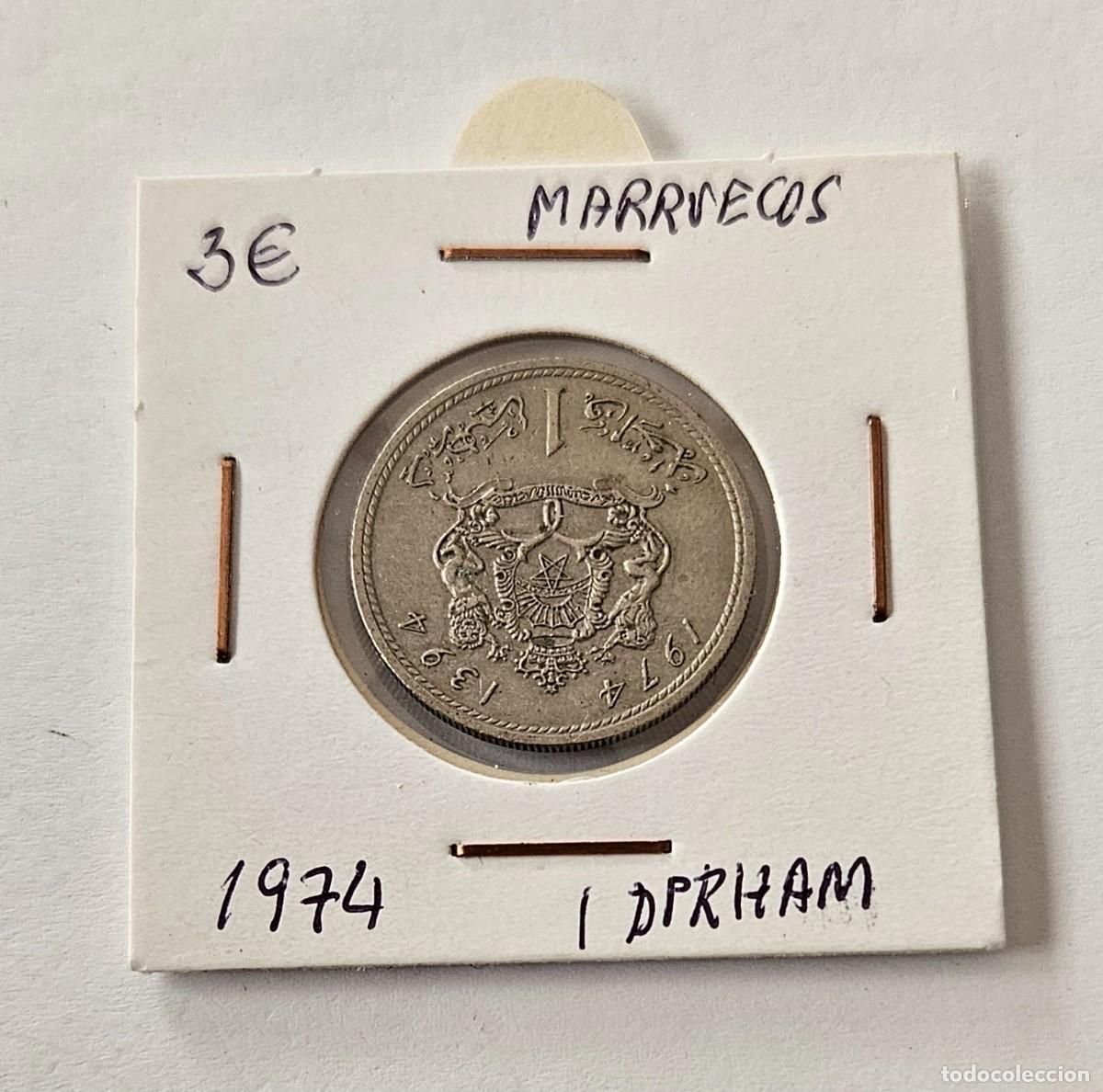 Monedas antiguas de &Aacute;frica: MONEDA DE MARRUECOS 1974 &rdquo;1 DIRHAM&rdquo; - Foto 1