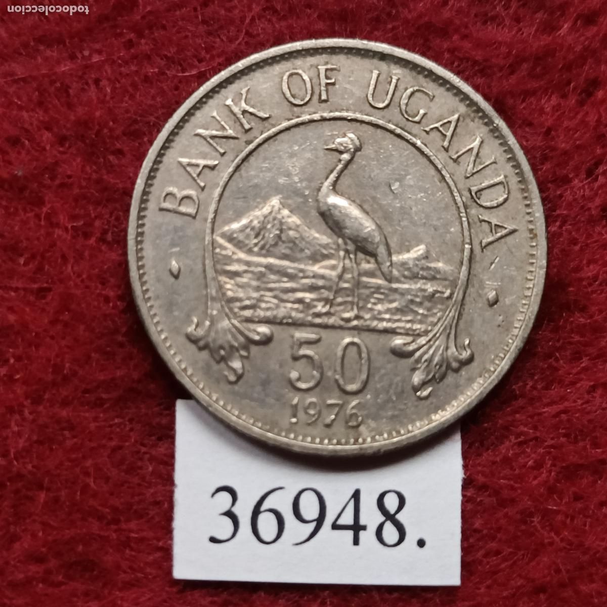 Monedas antiguas de &Aacute;frica: Uganda 50 c&eacute;ntimos 1976 - Foto 1