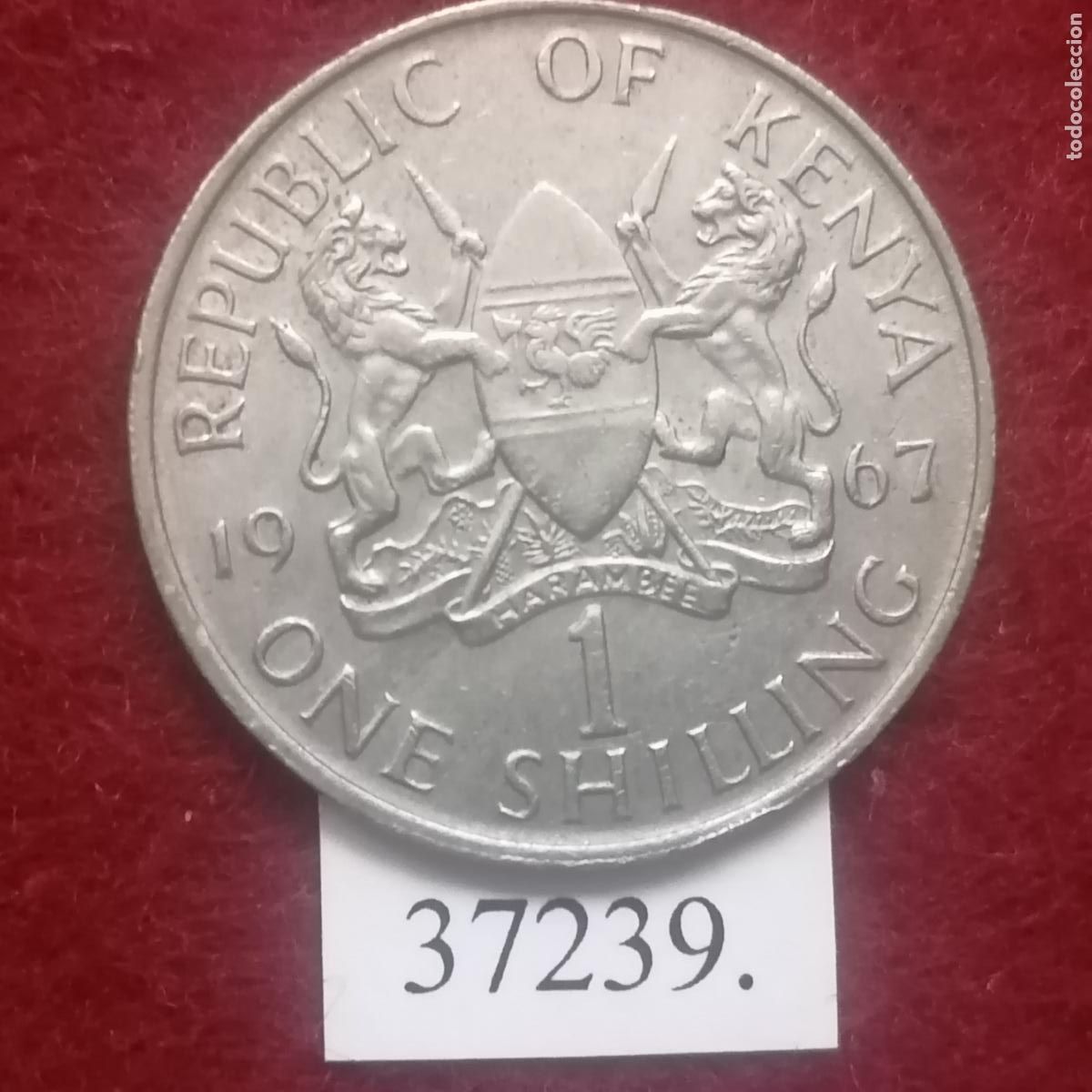 Monedas antiguas de &Aacute;frica: Kenia 1 shilling 1967 - Foto 2