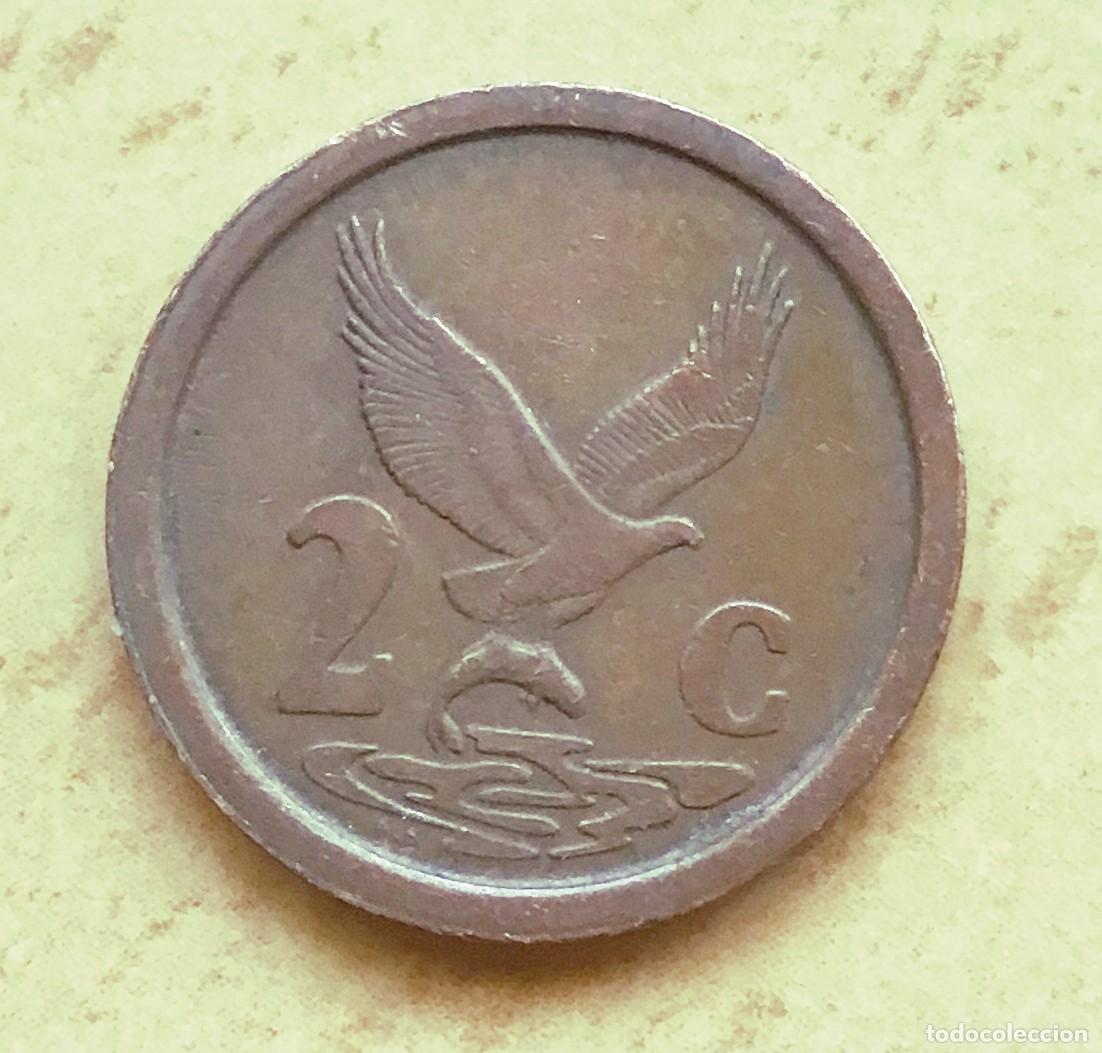 Monedas antiguas de &Aacute;frica: 2 centavos de Sud&aacute;frica. A&ntilde;o 1992