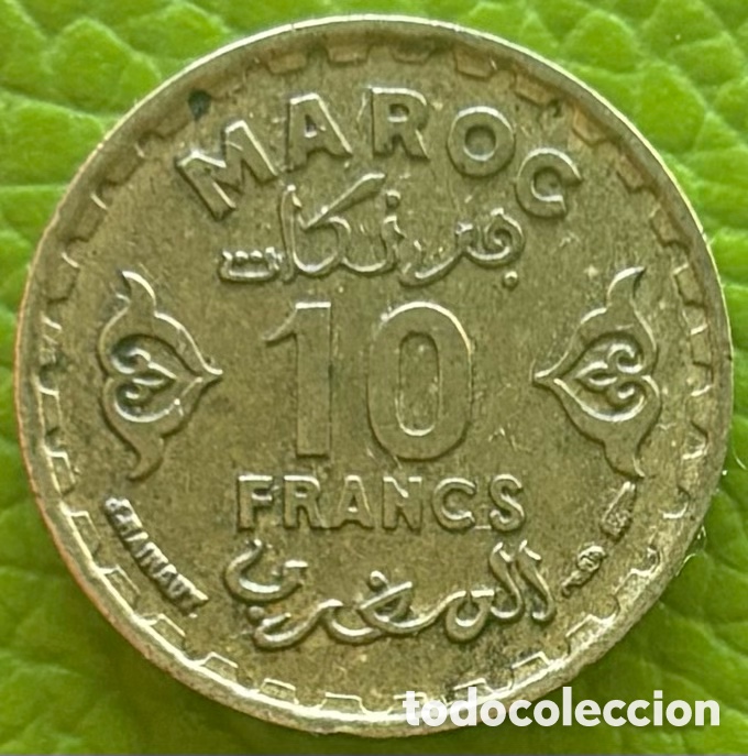 Monete antiche di Africa: MARRUECOS.PROTECTORADO FRANC&Eacute;S.MOHAMMED V. 10 FRANCS.1952.