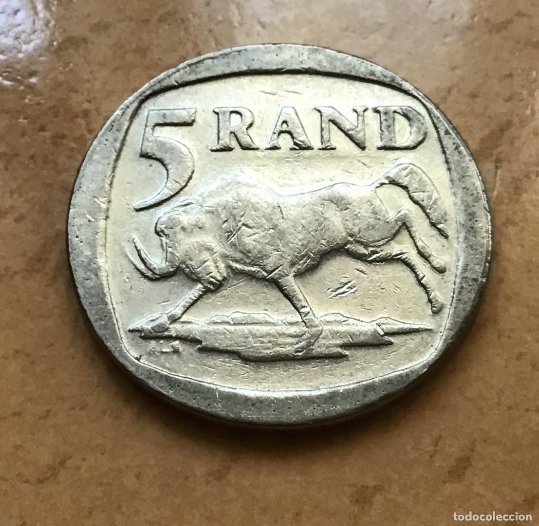 Monedas antiguas de &Aacute;frica: 5 rand de Sud&aacute;frica. A&ntilde;o 1995