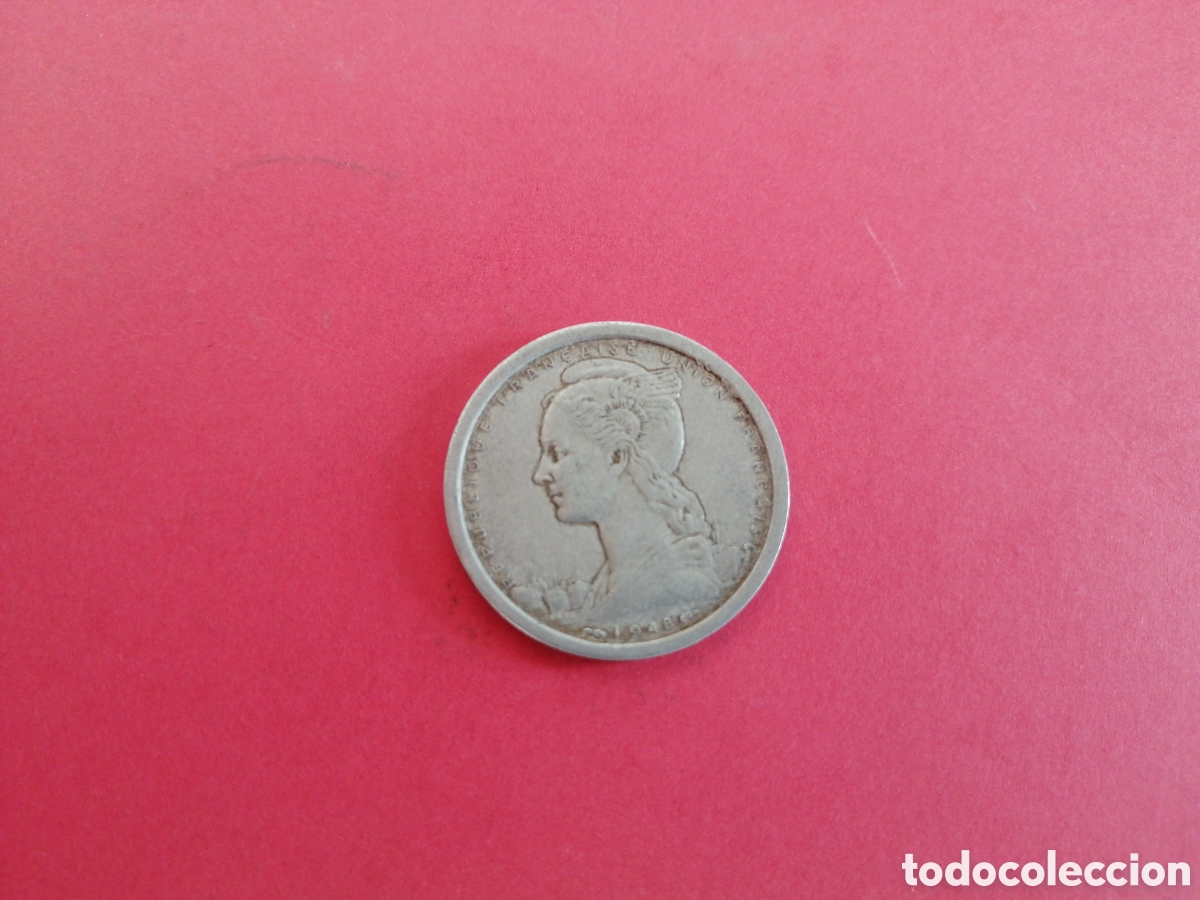Monedas antiguas de &Aacute;frica: 2 francos de Madagascar 1948 - Foto 2