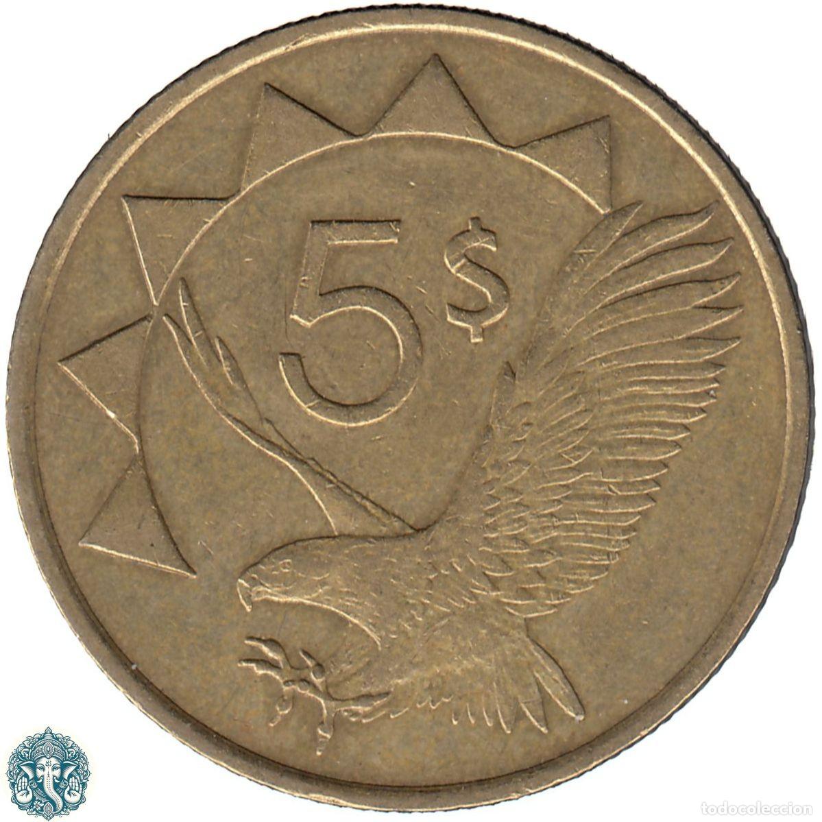 Monedas antiguas de &Aacute;frica: NAMIBIA 5 D&oacute;lares 1993 KM#5 - Foto 1