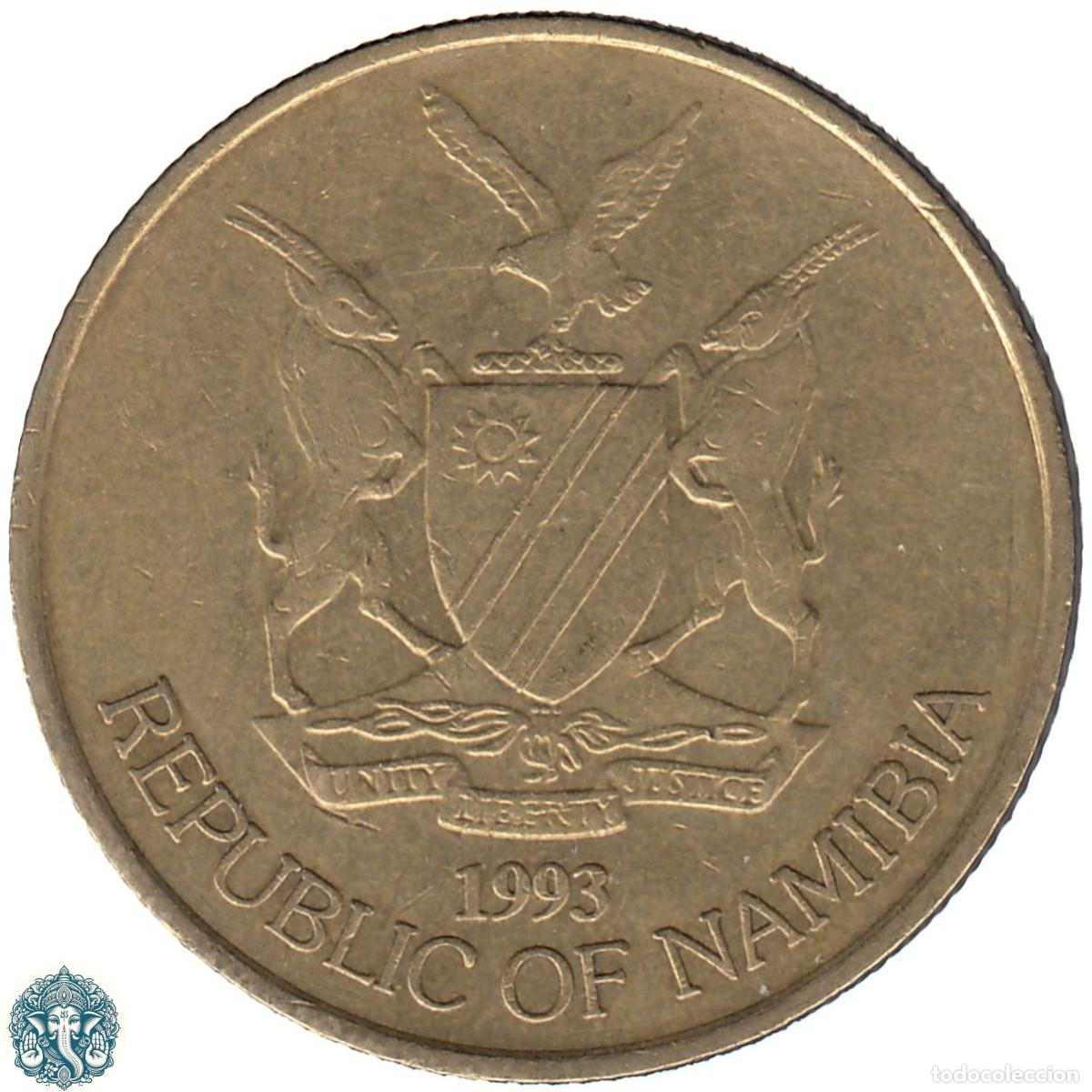 Monedas antiguas de &Aacute;frica: NAMIBIA 5 D&oacute;lares 1993 KM#5 - Foto 2