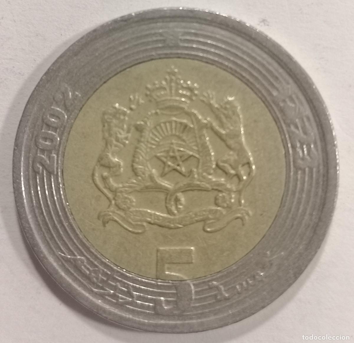 Monedas antiguas de &Aacute;frica: MONEDA MARRUECOS 2002 - 5 DIRHAMS - Foto 1