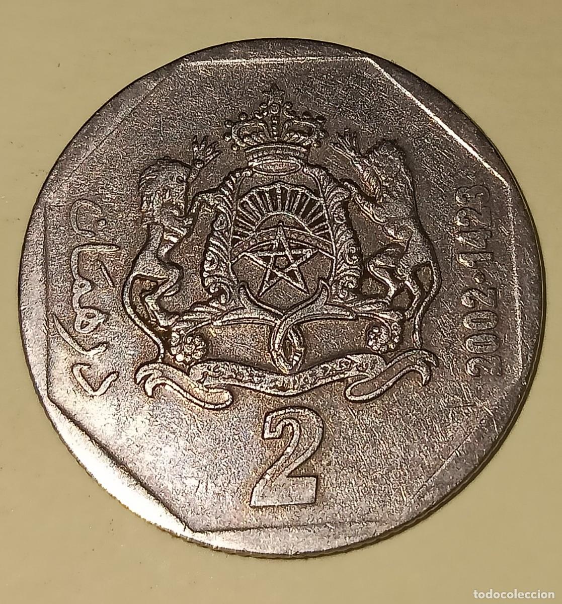 Monedas antiguas de &Aacute;frica: 2 Dirham marroqu&iacute; 2002 - Foto 1
