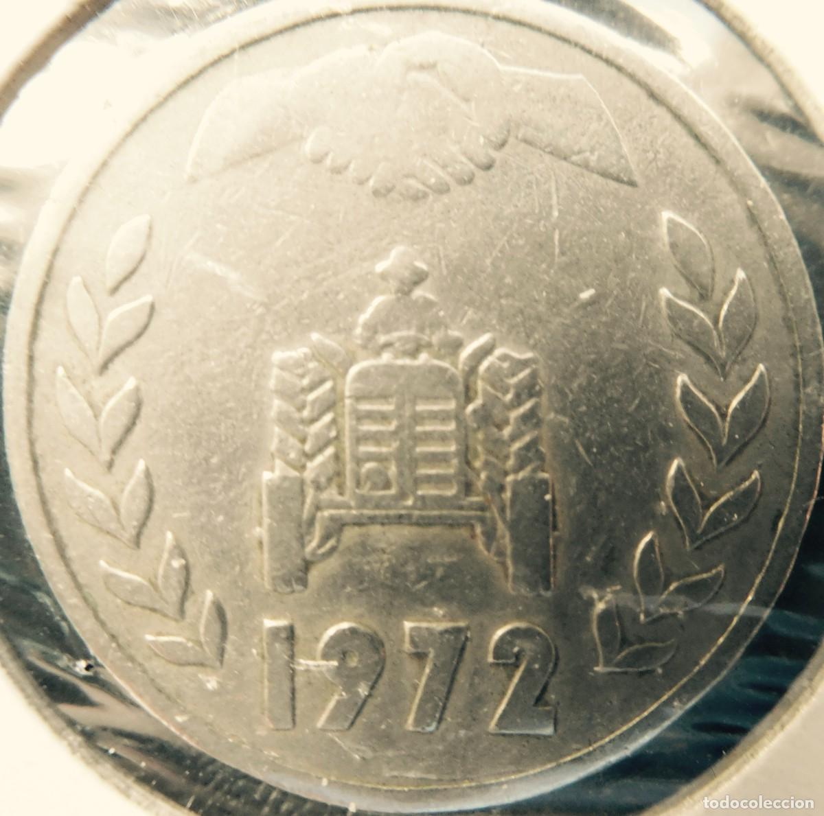 Monedas antiguas de &Aacute;frica: ARGELIA, 1 DINAR DE BRONCE DE 1972 - Foto 2