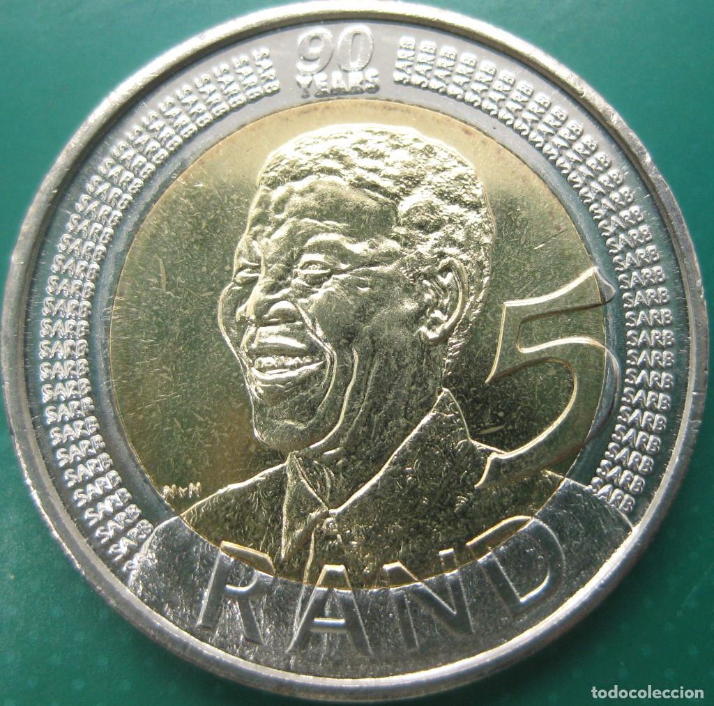Monedas antiguas de &Aacute;frica: Sud&aacute;frica, 5 Rand 2008 ''Nelson Mandela'' KM#434/ Sin Circular.