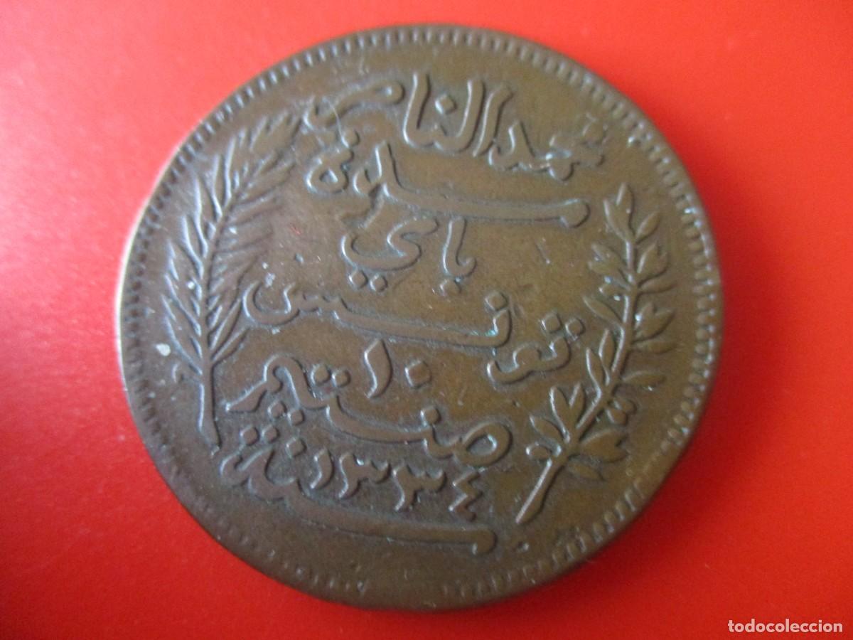 Monedas antiguas de &Aacute;frica: Tunisia. 10 centimos. 1916 - Foto 1