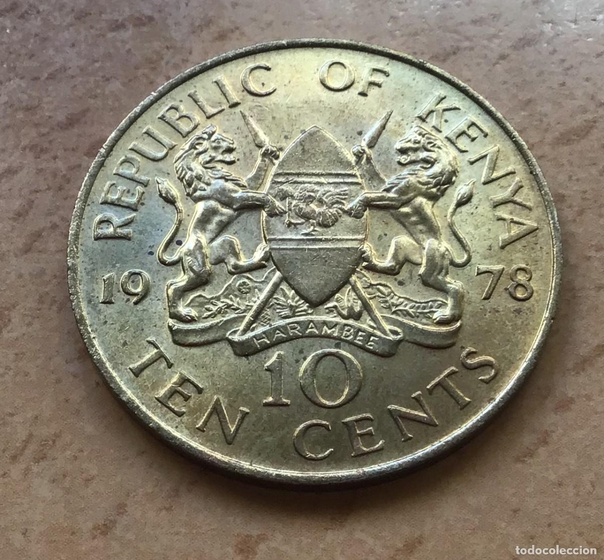 Monedas antiguas de &Aacute;frica: 10 centavos de Kenia. A&ntilde;o 1978 - Foto 1
