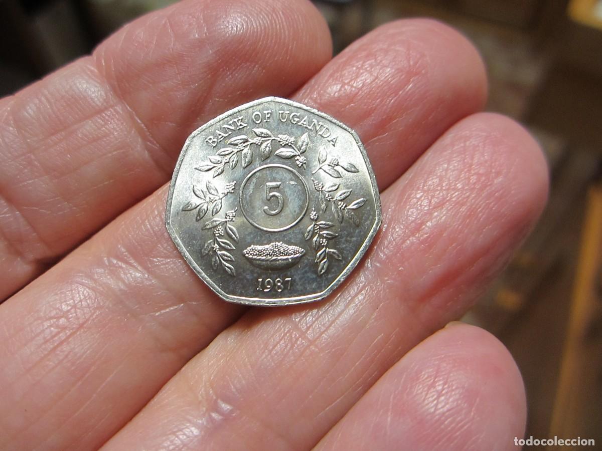 Monedas antiguas de &Aacute;frica: MONEDA DE UGANDA DE 5 SHILLING DE 1987 SC - Foto 2