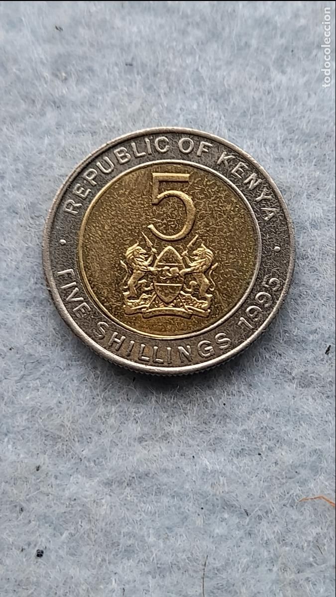 Monedas antiguas de &Aacute;frica: Kenya. 5 Chelines. A&ntilde;o 1995. - Foto 1