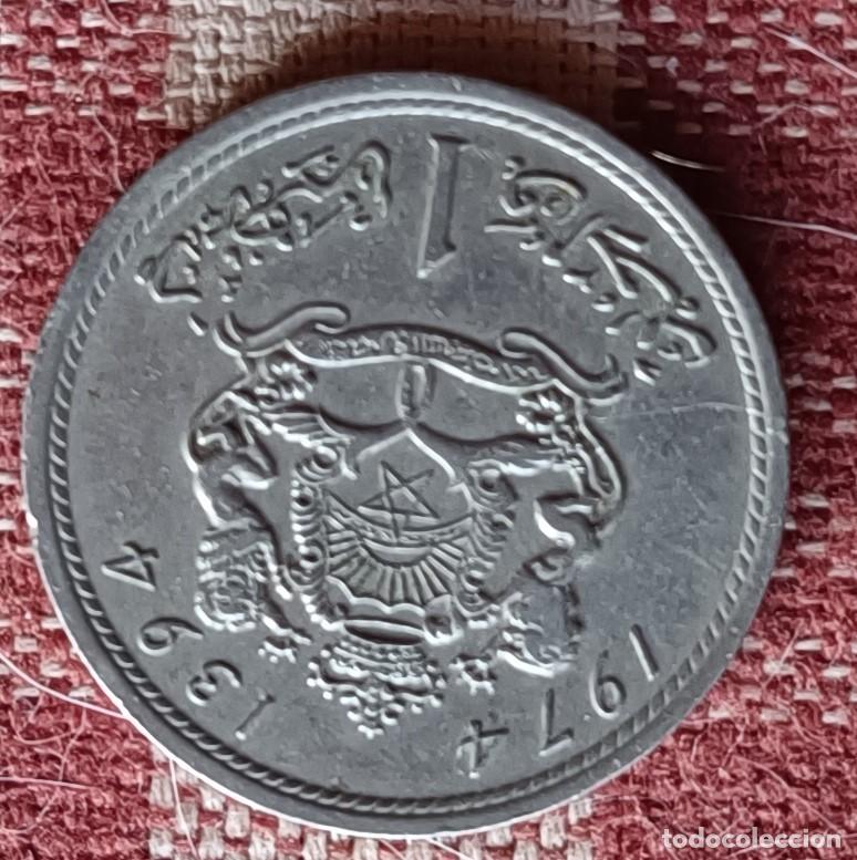 Monedas antiguas de &Aacute;frica: Moneda de 1 dirham de 1974 - Marruecos - Foto 2