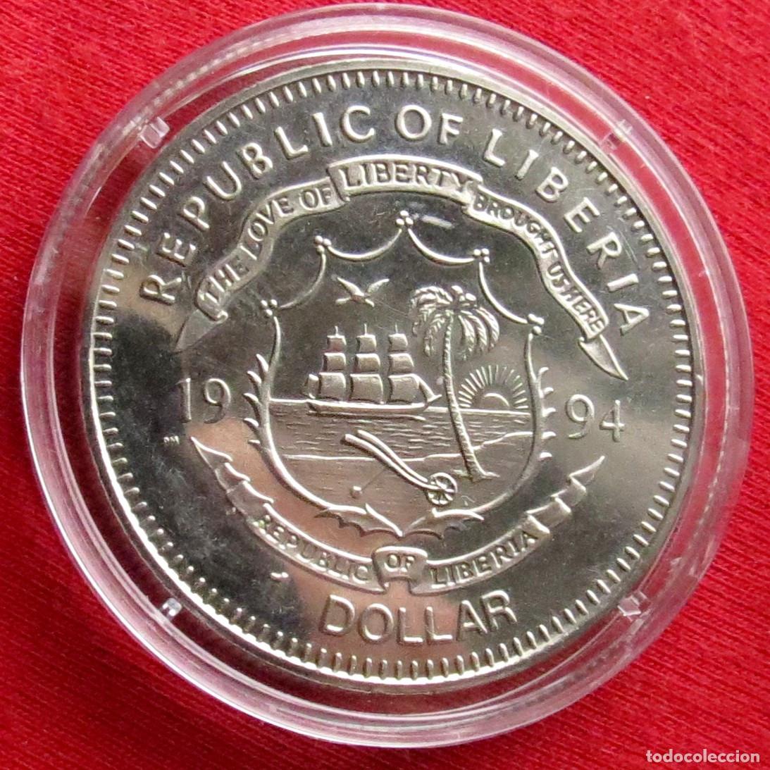 Monedas antiguas de &Aacute;frica: LIBERIA 1 $ 1994 gorila - Foto 2