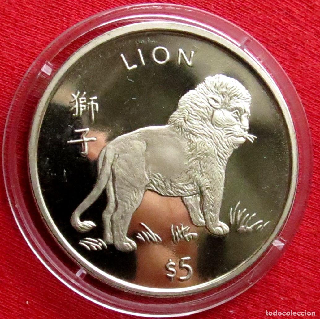 Monedas antiguas de &Aacute;frica: LIBERIA 5 $ 1997 le&oacute;n - Foto 1