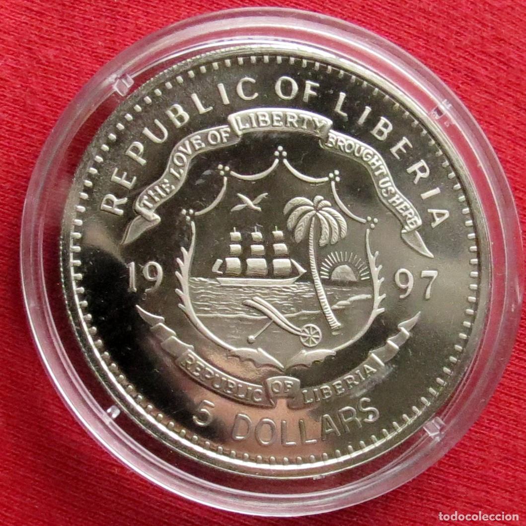 Monedas antiguas de &Aacute;frica: LIBERIA 5 $ 1997 le&oacute;n - Foto 2