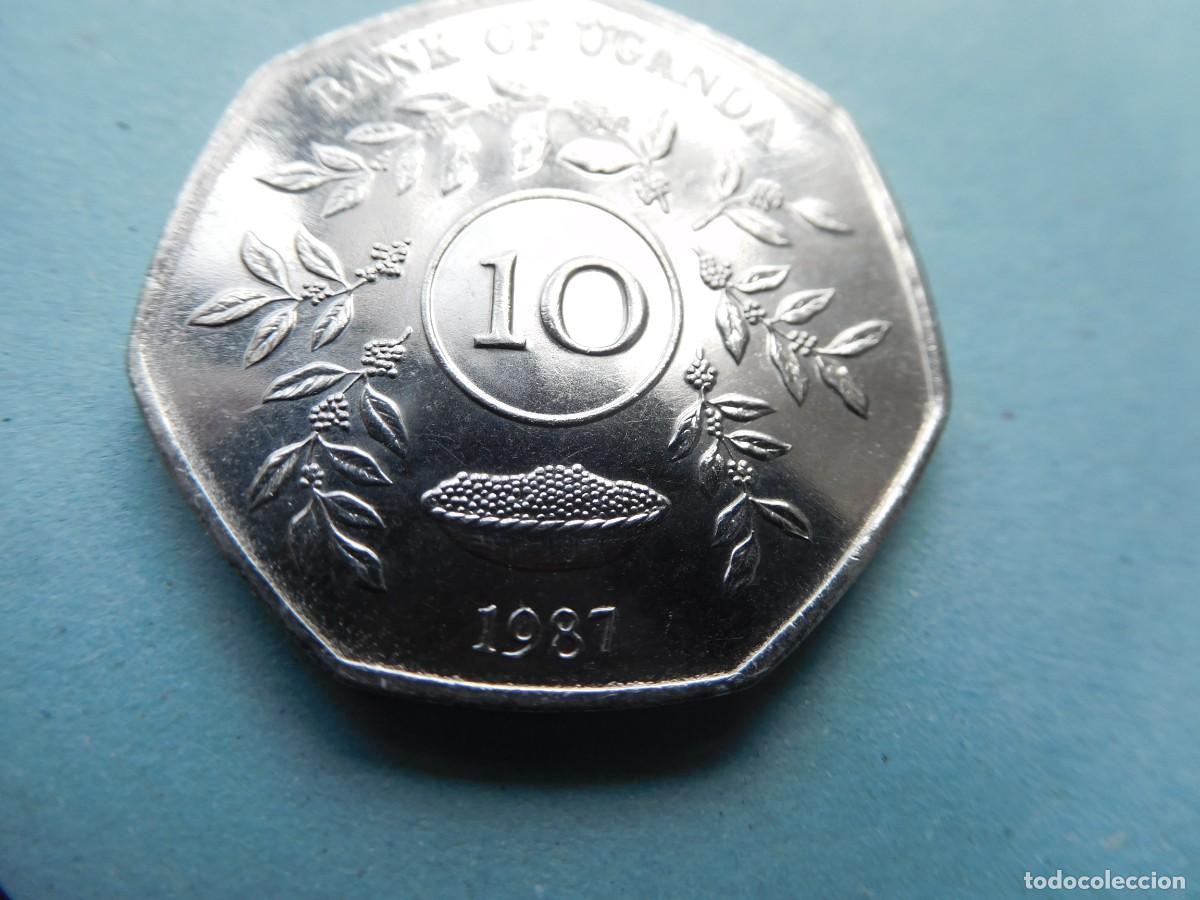 Monedas antiguas de &Aacute;frica: MONEDA, 10 CHELINES ,UGANDA, 1987 MBSC - Foto 2