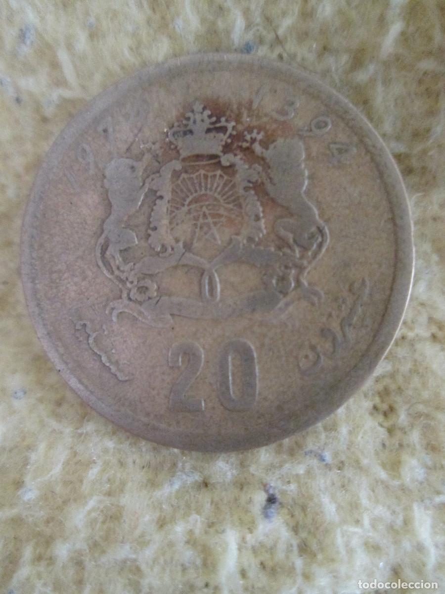 Monedas antiguas de &Aacute;frica: 20 dirham 1974 marruecos - Foto 1