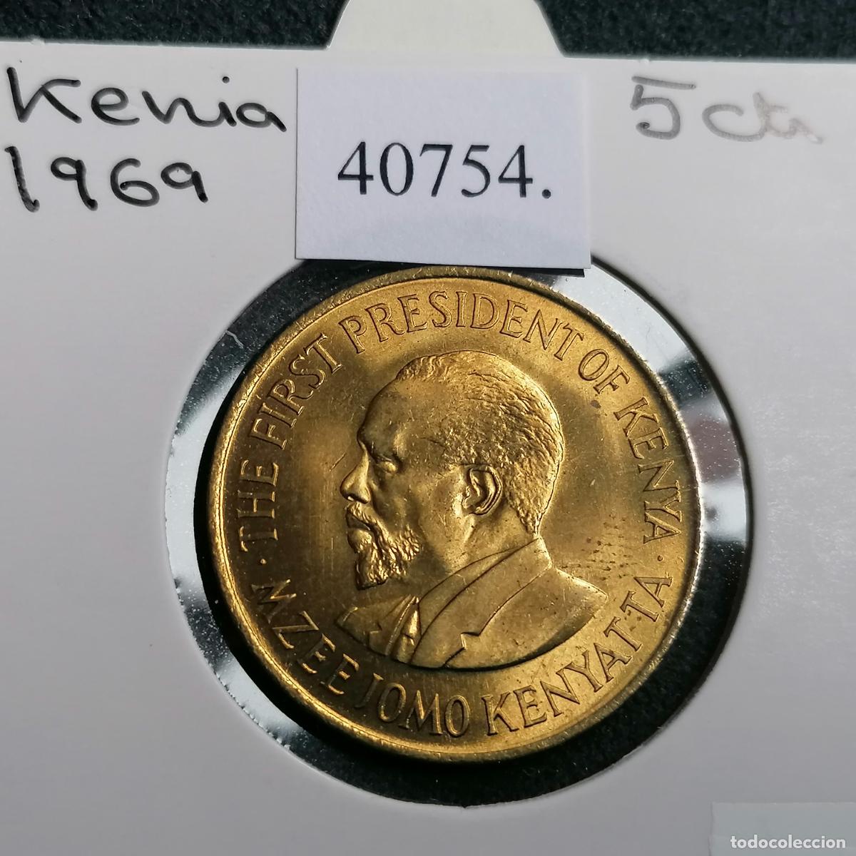 Monedas antiguas de &Aacute;frica: Kenia 5 c&eacute;ntimos 1969 - Foto 1