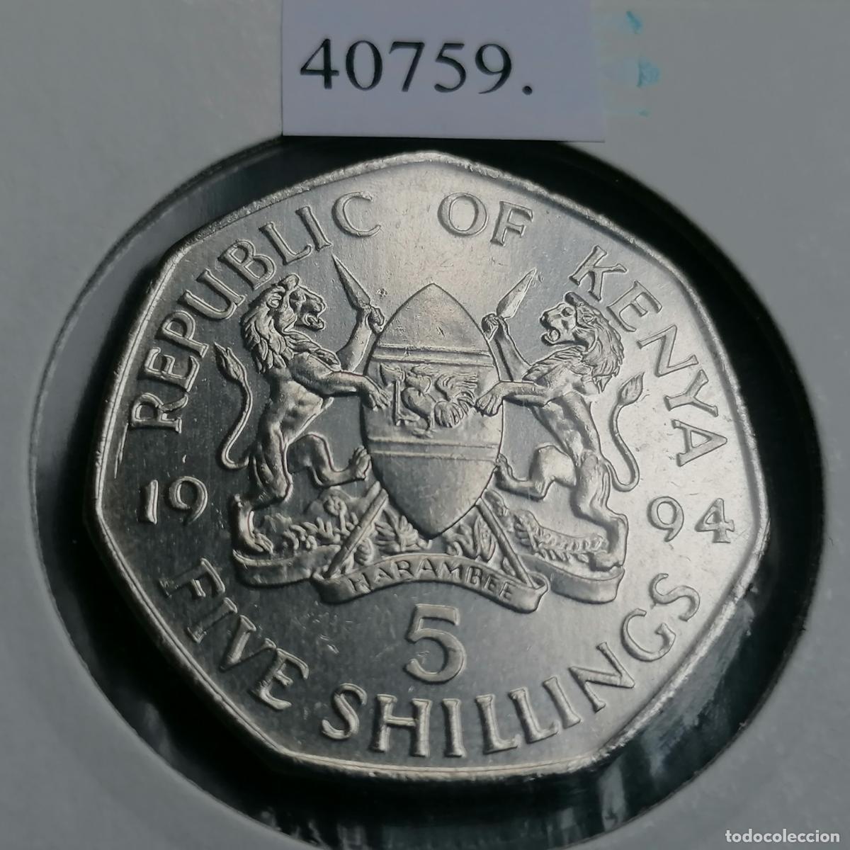 Monedas antiguas de &Aacute;frica: Kenia 5 shilling 1994 - Foto 2