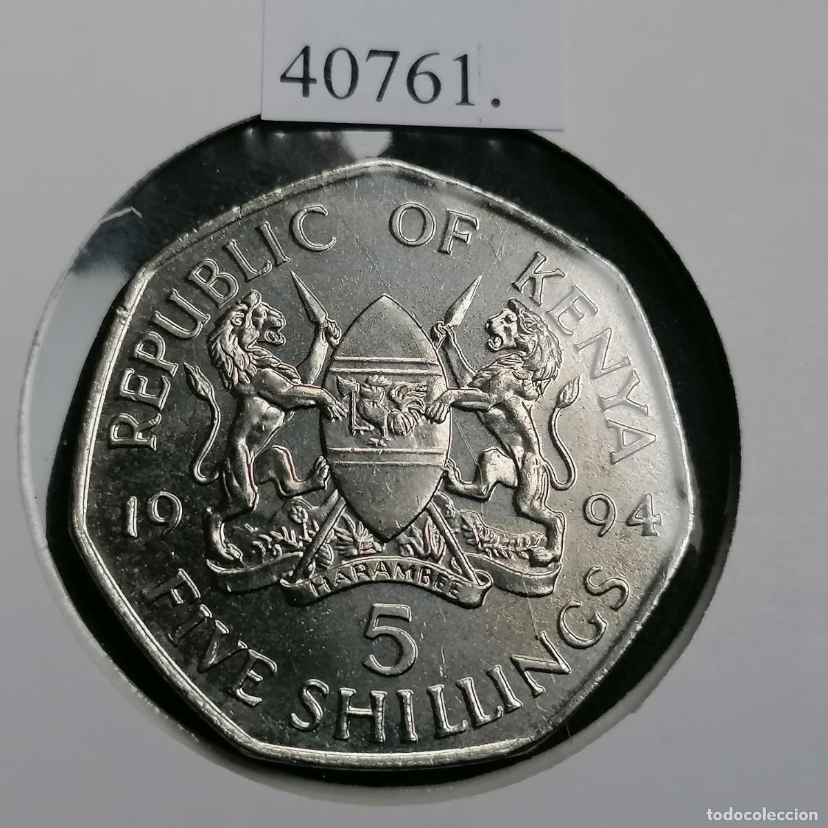 Monedas antiguas de &Aacute;frica: Kenia 5 shilling 1994 - Foto 2