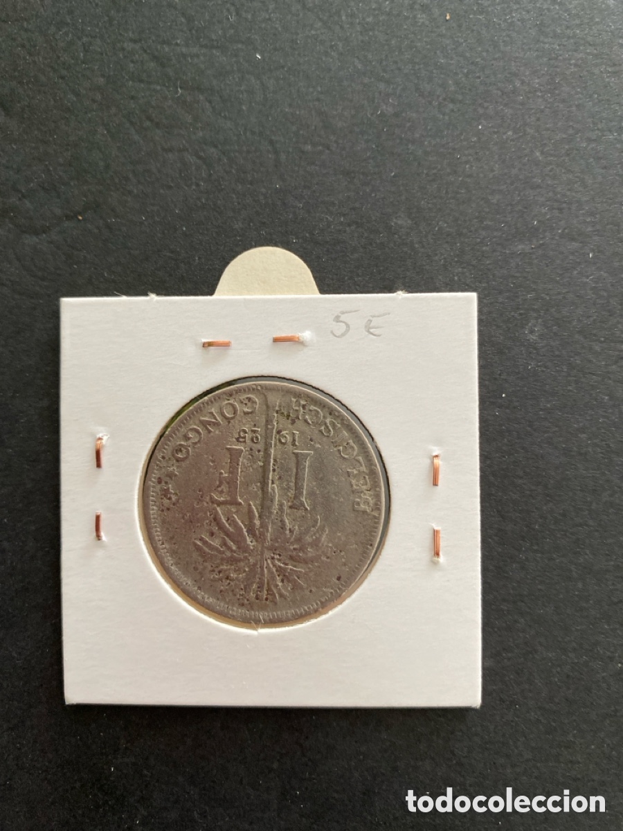 Monedas antiguas de &Aacute;frica: Moneda de Congo Belga - Foto 2