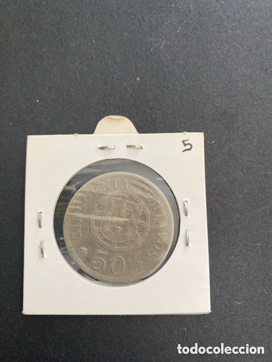 Monedas antiguas de &Aacute;frica: Moneda de Angola 50 centavos - Foto 2