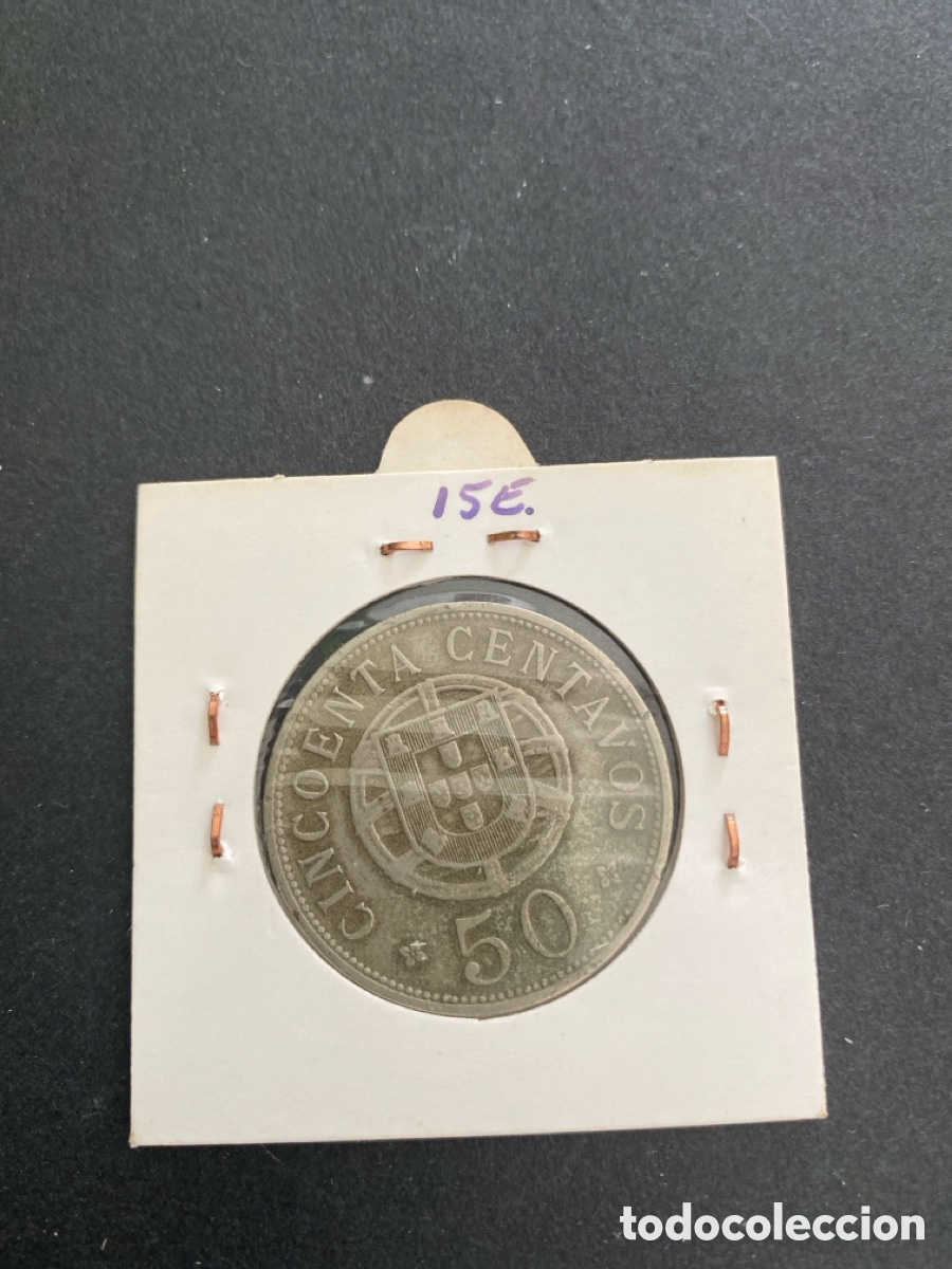 Monedas antiguas de &Aacute;frica: Moneda de Angola 50 centavos - Foto 2