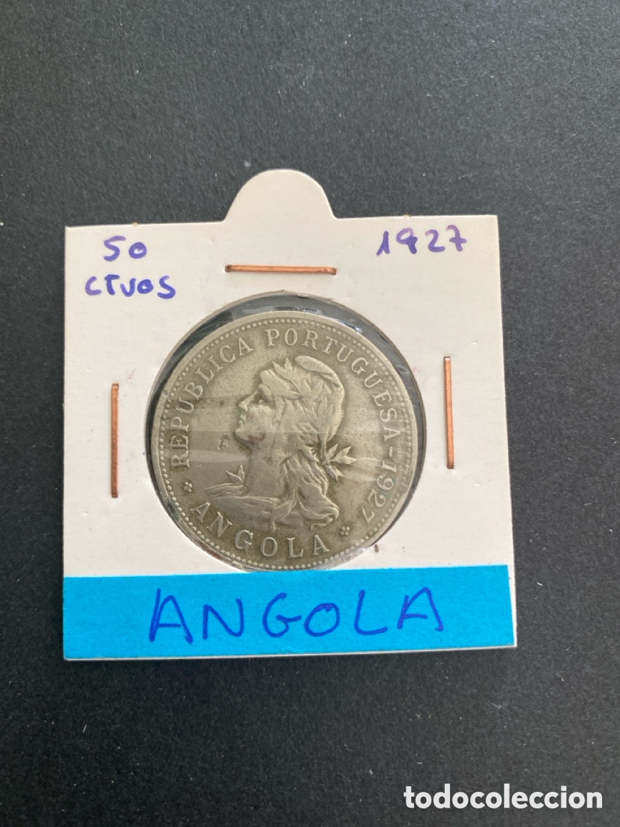 Monedas antiguas de &Aacute;frica: Moneda de Angola 50 centavos - Foto 1