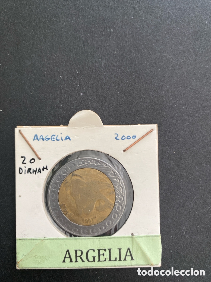 Monedas antiguas de &Aacute;frica: Moneda de Argelia 20 d&iacute;rham - Foto 1