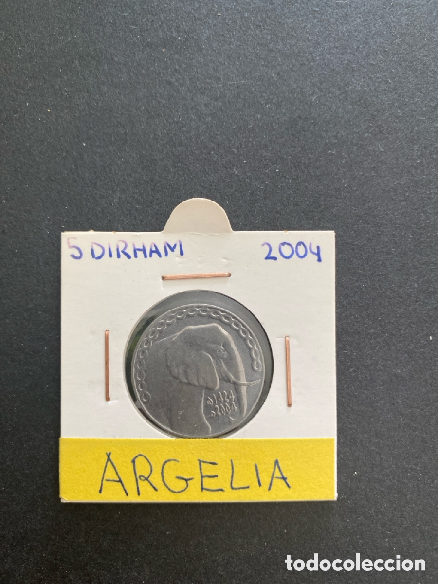 Monedas antiguas de &Aacute;frica: Moneda de Argelia 5 d&iacute;rham - Foto 1