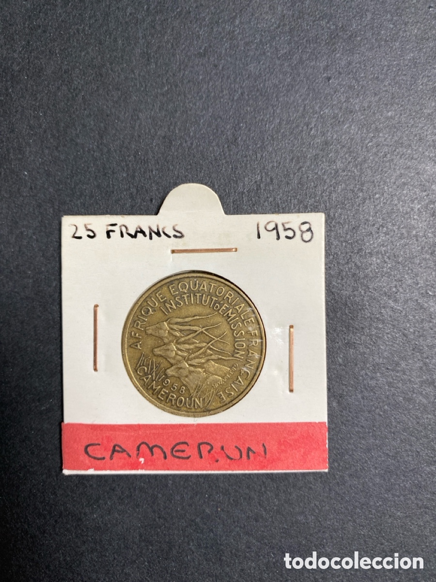 Monedas antiguas de &Aacute;frica: Moneda de Camer&uacute;n 25 francs - Foto 1