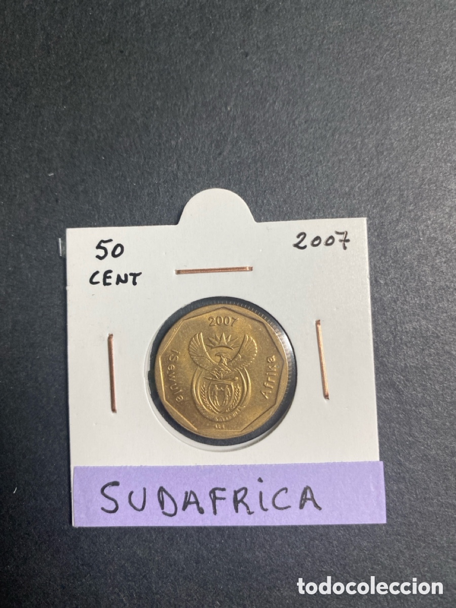 Monedas antiguas de &Aacute;frica: Moneda de Sud&aacute;frica 50 cent - Foto 1